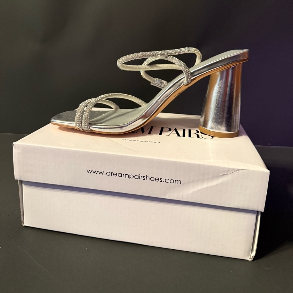 Silver heels size 7